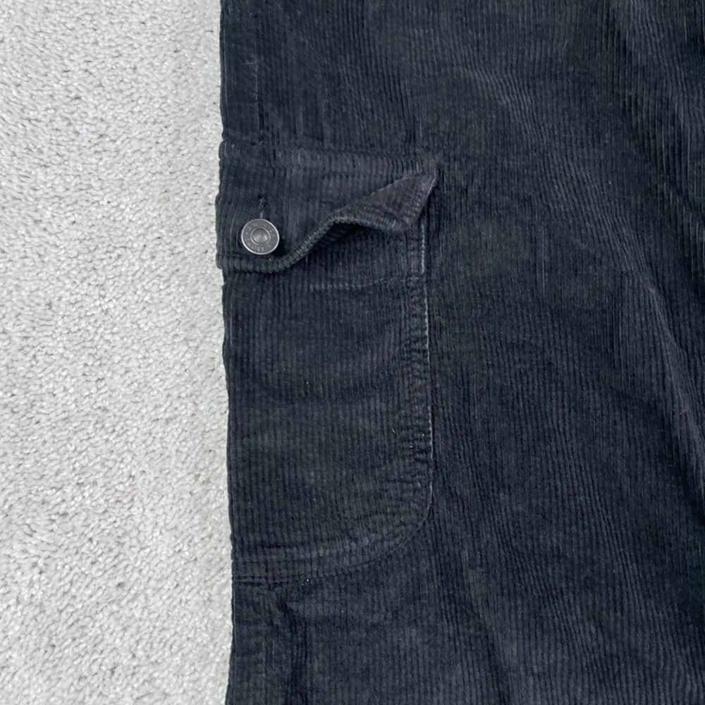 American Eagle Pants Womens 10 Black Corduroy High Rise Baggy Wide Leg Cargo - Picture 4 of 16